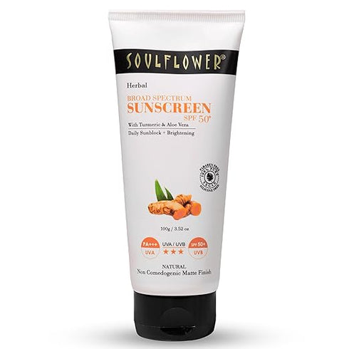Soulflower Broad Spectrum Sunscreen Spf 50+ Pa+++ for Men & Women